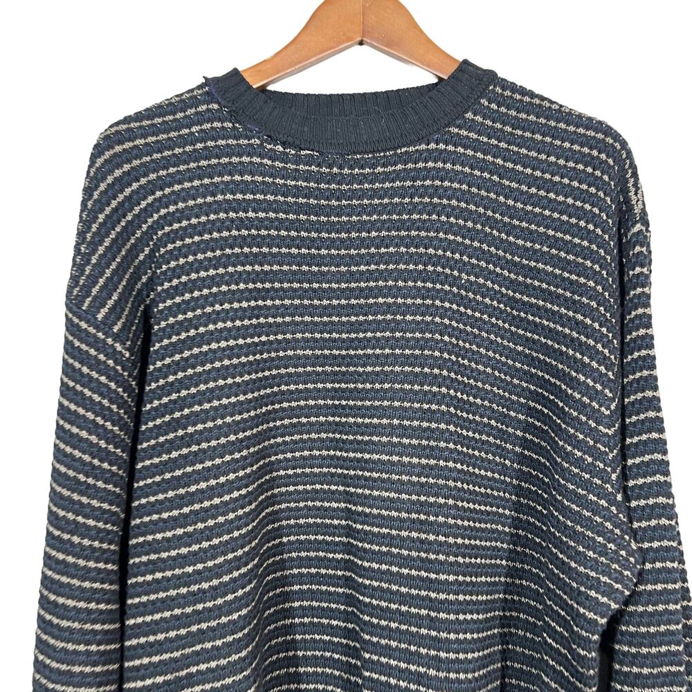 Vintage Perry Ellis Crewneck Dad Sweater Long Sleeve BLue Oversize - L